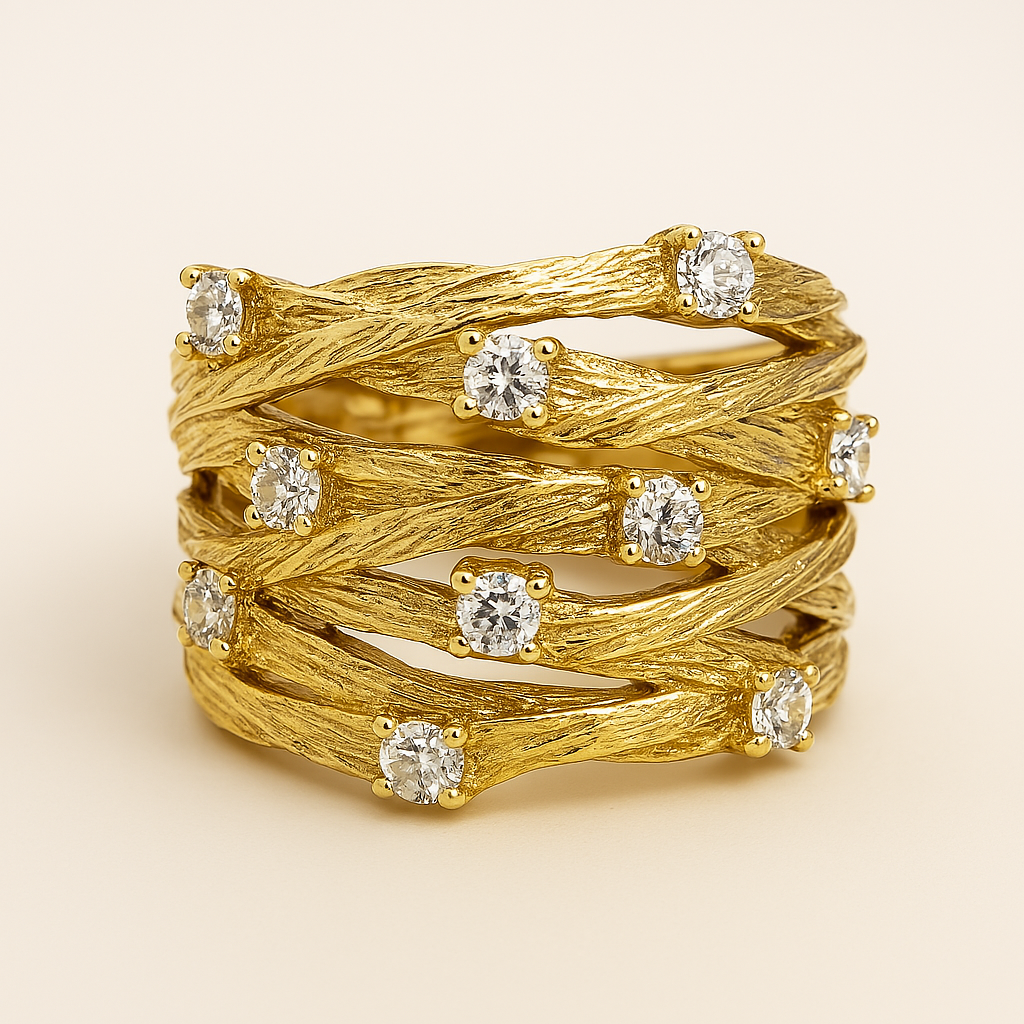 Vintage Gold Zirconia Ring