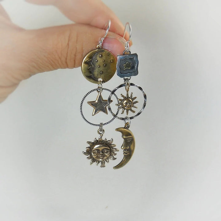 Sun and Moon Earrings Pendant