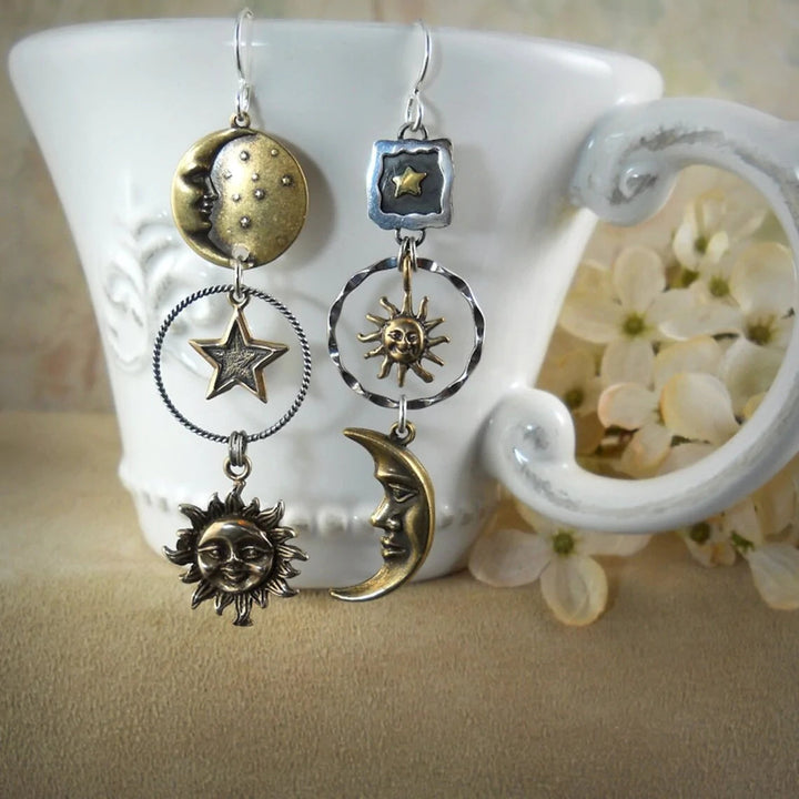 Sun and Moon Earrings Pendant