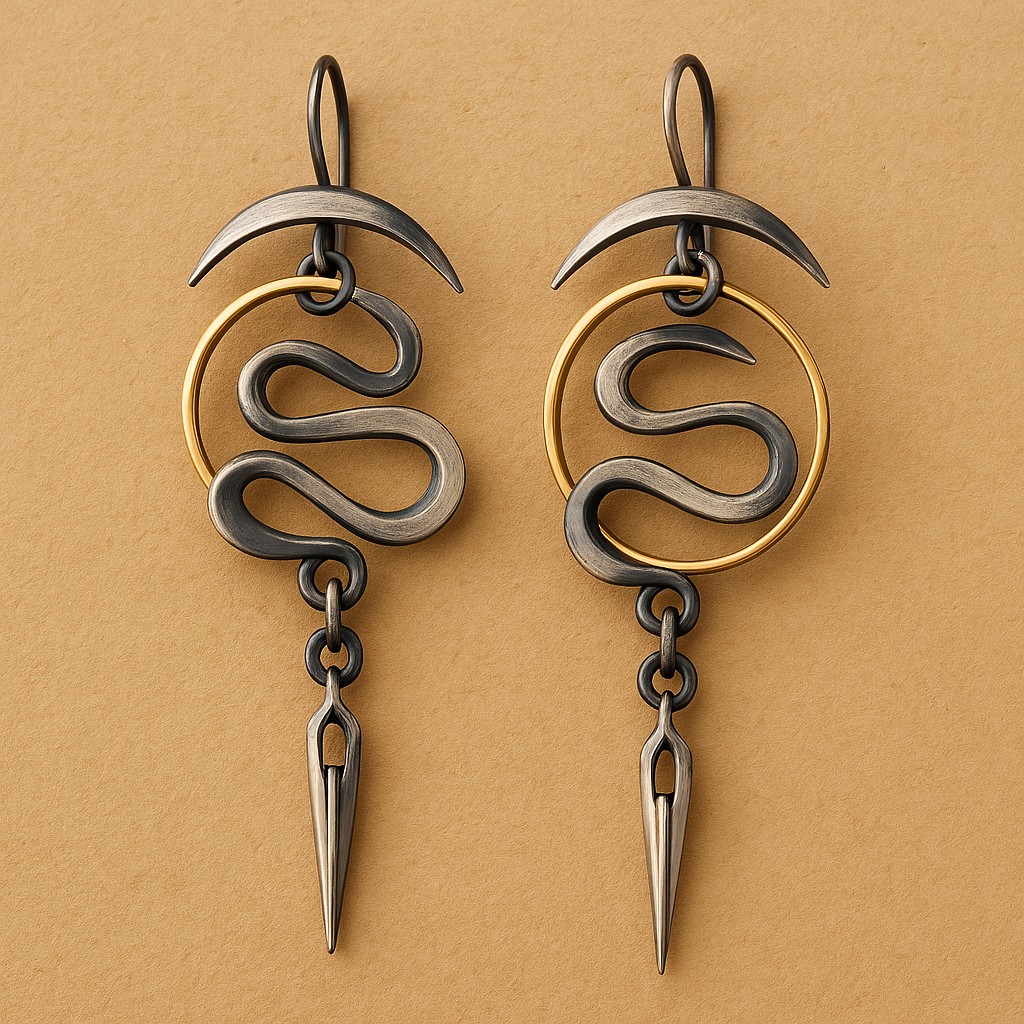 Irregular Spiral Geometric Earrings Serpentine