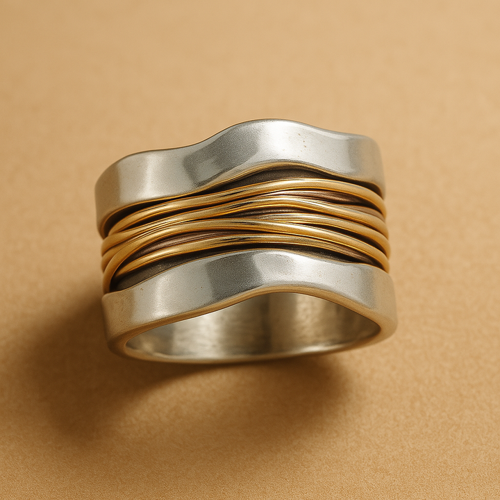 Woven Gold and Silver Ring