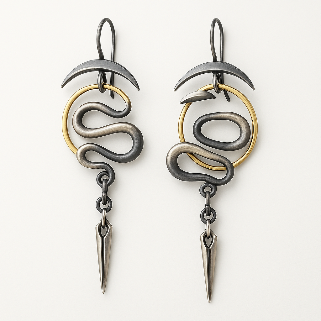 Irregular Spiral Geometric Earrings Serpentine