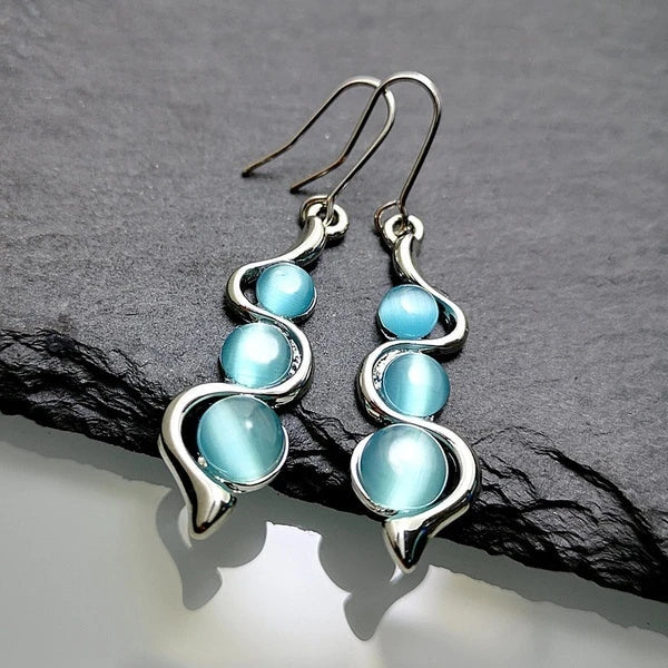 Blue Crystal Dangle Earrings