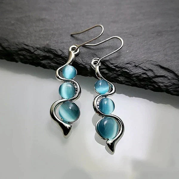 Blue Crystal Dangle Earrings