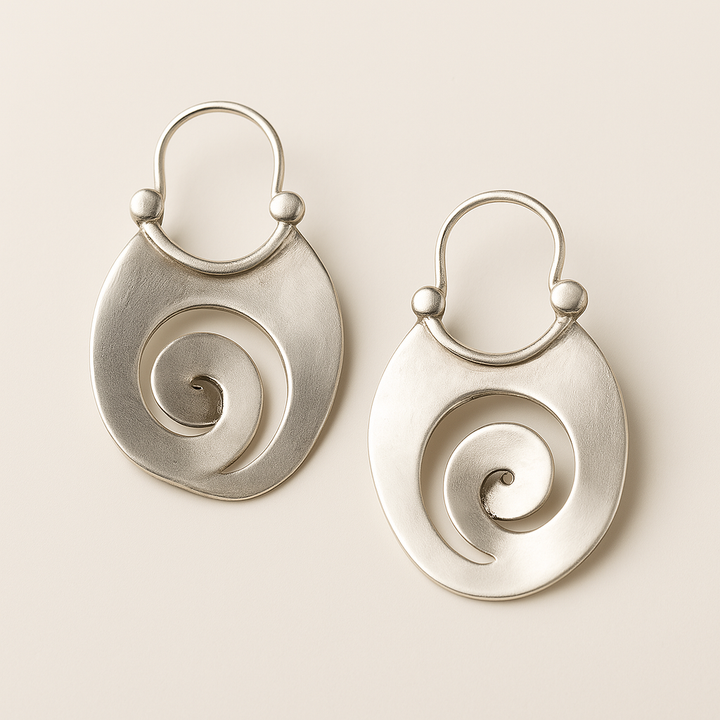 Vintage Silver Irregular Shaped Earrings