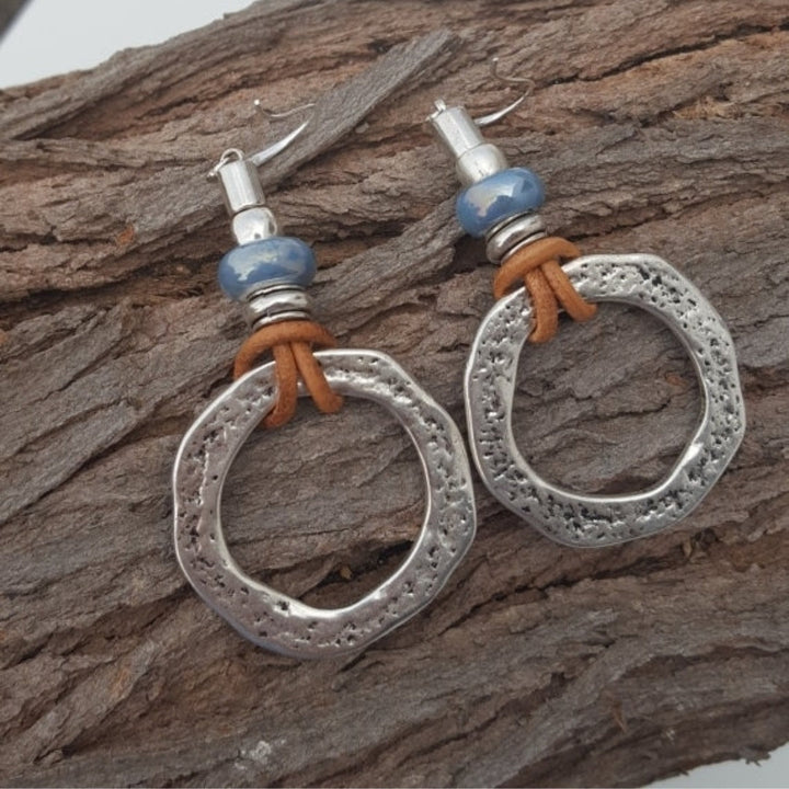 Vintage Silver Earrings in Boho Style