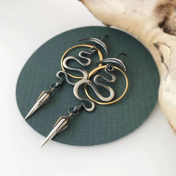 Irregular Spiral Geometric Earrings Serpentine