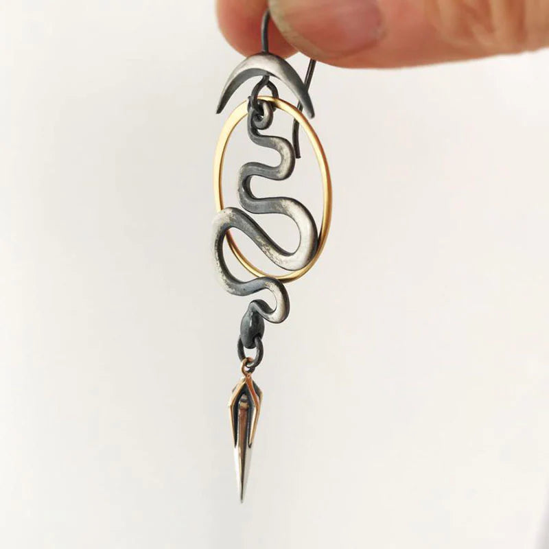 Irregular Spiral Geometric Earrings Serpentine
