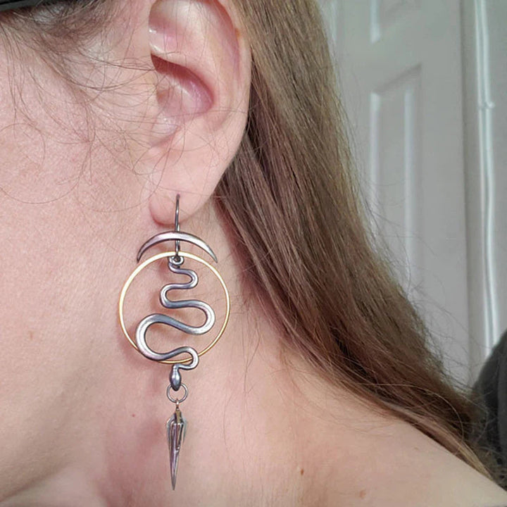 Irregular Spiral Geometric Earrings Serpentine