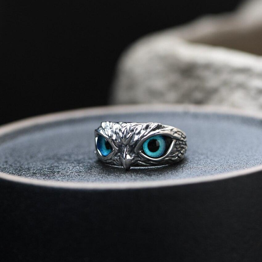 Adjustable Silver and Opal Lucky Owl Ring