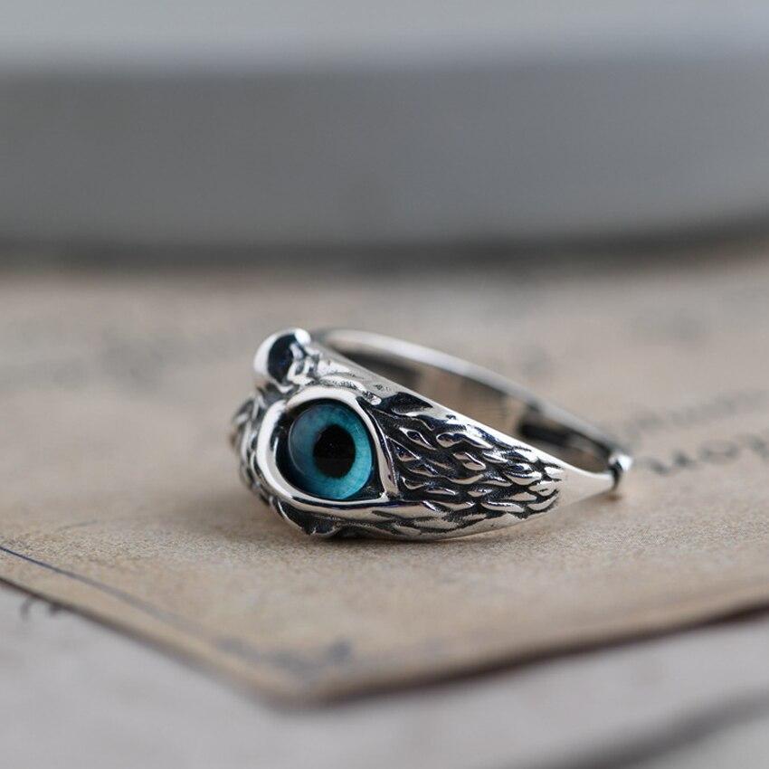 Adjustable Silver and Opal Lucky Owl Ring
