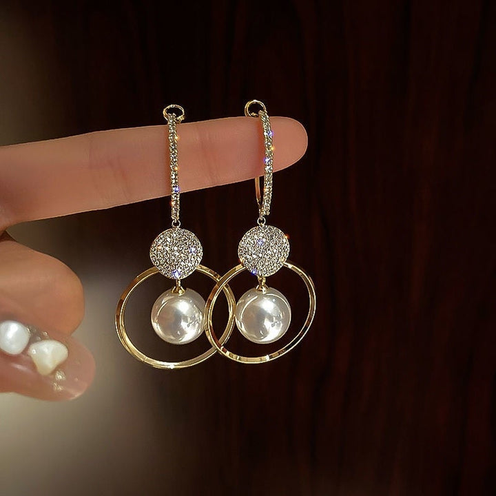 Luxury Zirconium and Cultured Pearl Earrings