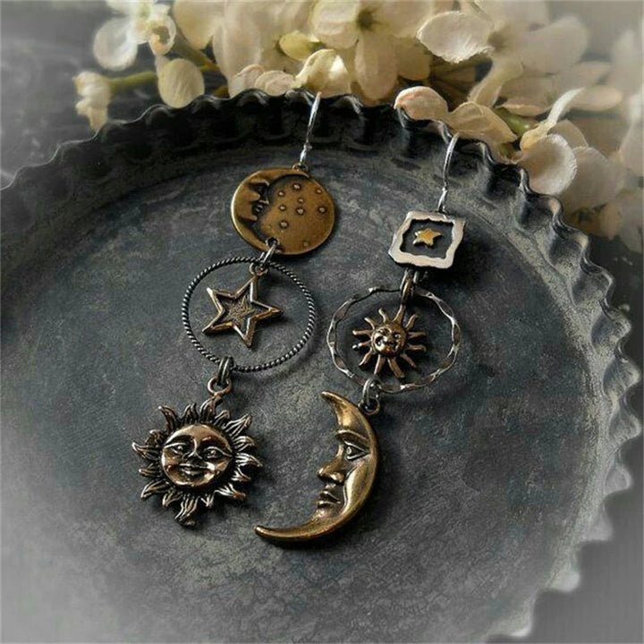 Sun and Moon Earrings Pendant