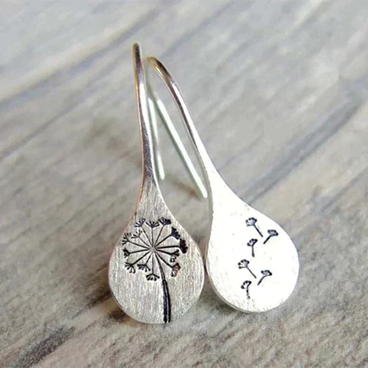 Sterling Silver 925 Dandelion Leaf Earrings