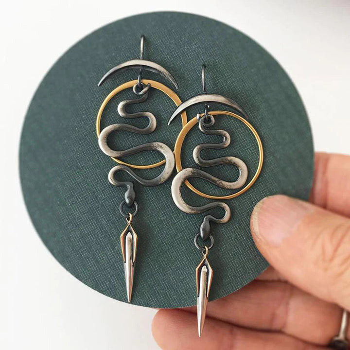 Irregular Spiral Geometric Earrings Serpentine