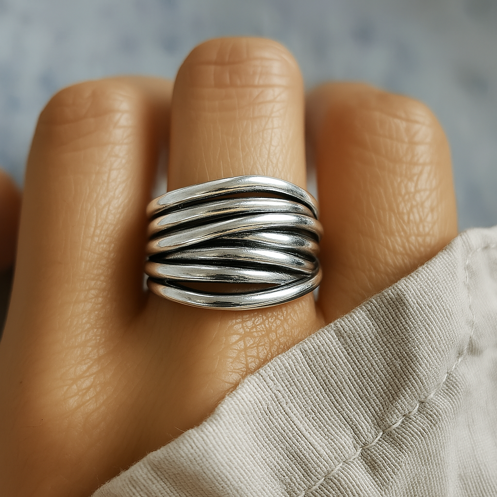 Adjustable 925 Sterling Silver Stacking Ring