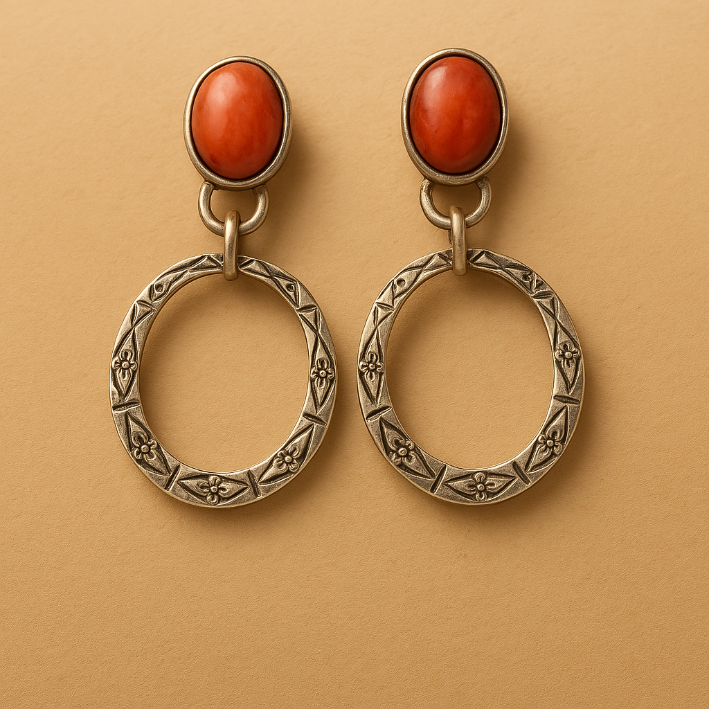 Vintage Bohemian Onyx Earrings