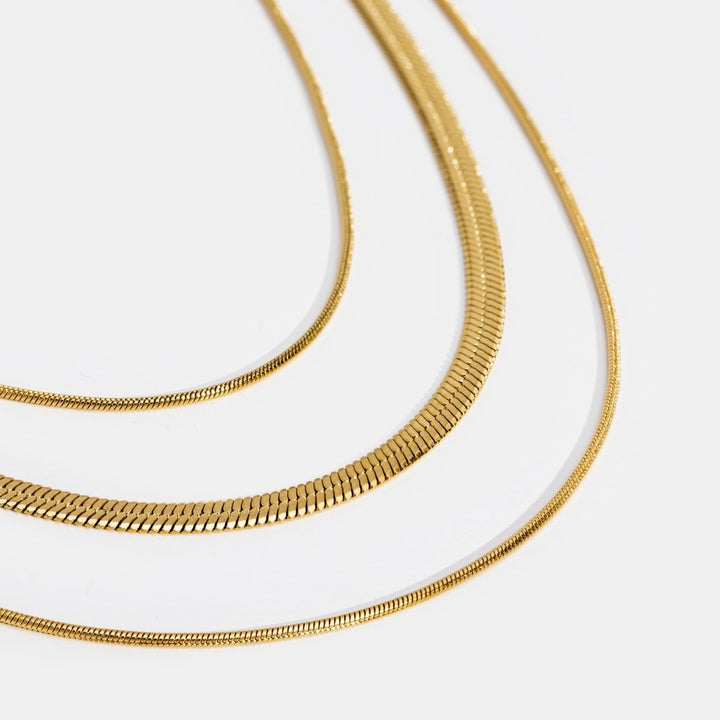 Gold Multi-Strand Chain Necklace
