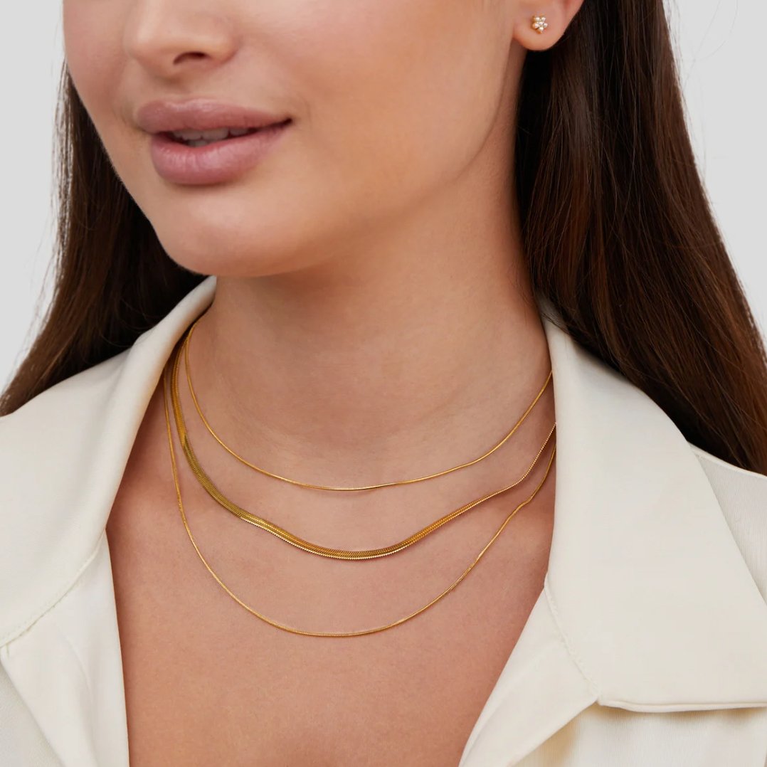 Gold Multi-Strand Chain Necklace