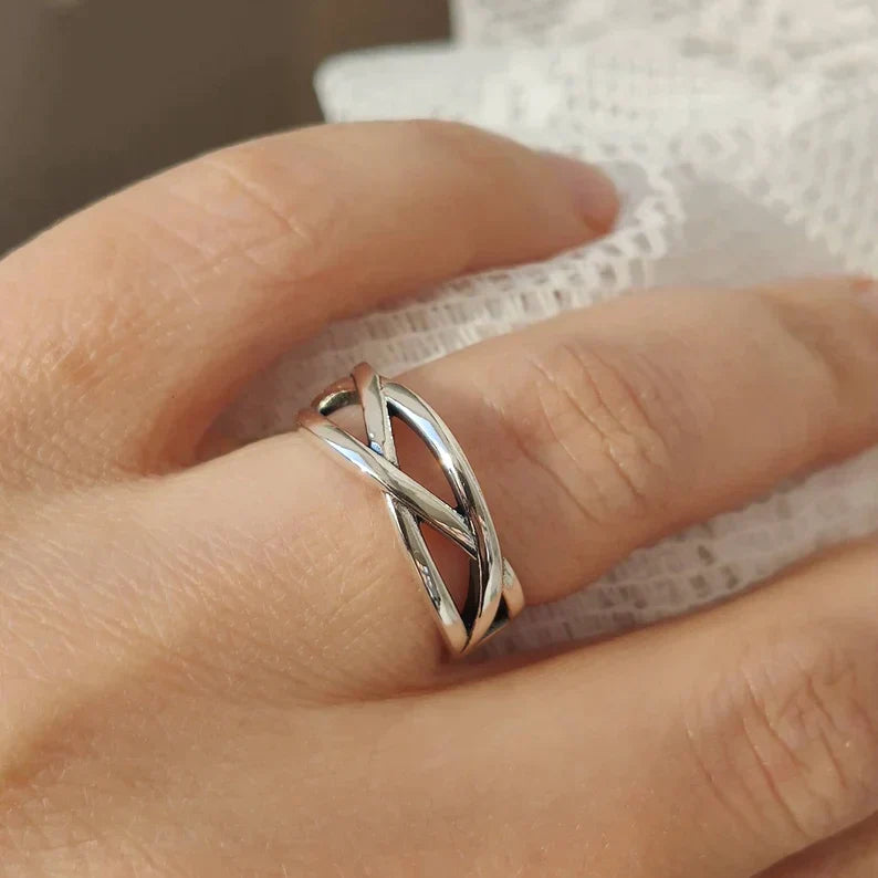 Adjustable Thick Silver Ring