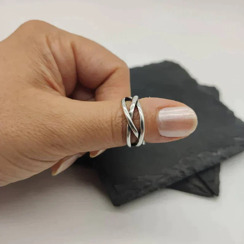 Adjustable Thick Silver Ring