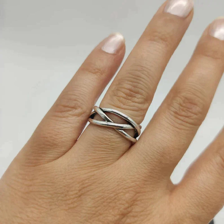 Adjustable Thick Silver Ring