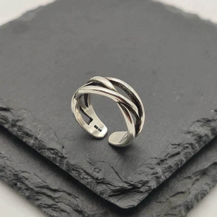 Adjustable Thick Silver Ring