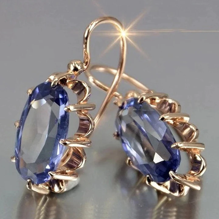 Vintage Blue Zircon Earrings