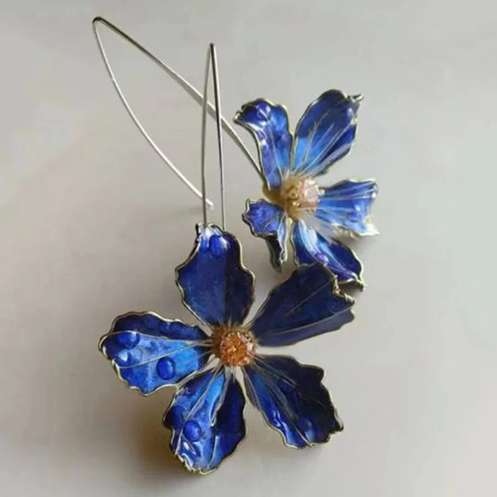 Vintage Blue Flower Earrings